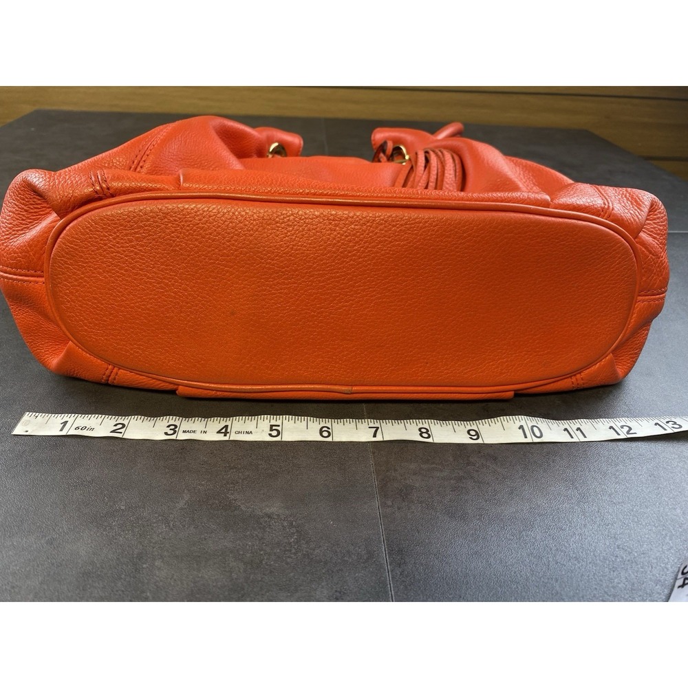 Michael Kors Orange Leather Hobo Shoulder Bag w/ Charm-See Description - Picture 13 of 14